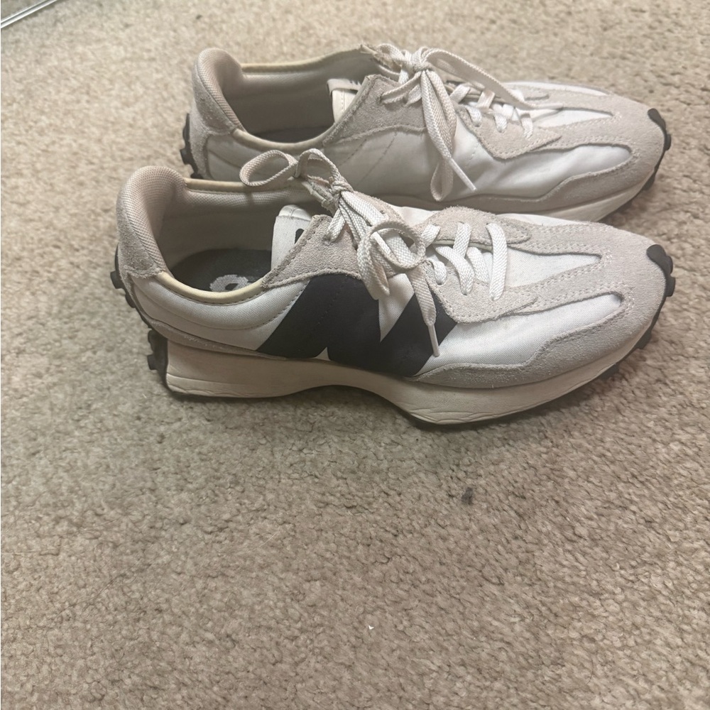 Women’s 327 New Balance Beige and Black Sneakers